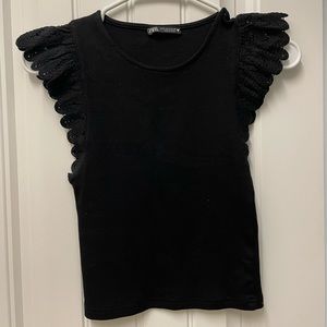 Zara Ruffle Sleeve Top